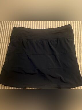 Navy Athletic Skirt with Hidden Back Zip Pocket